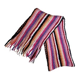 Vibrant Multicolor Striped Knit Women's Scarf